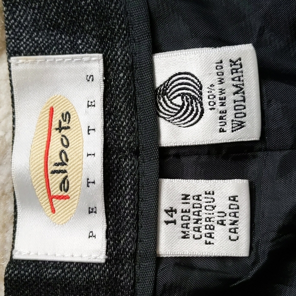 Talbots Heathered Wool Lined Trousers 14 P Black - Picture 2 of 12